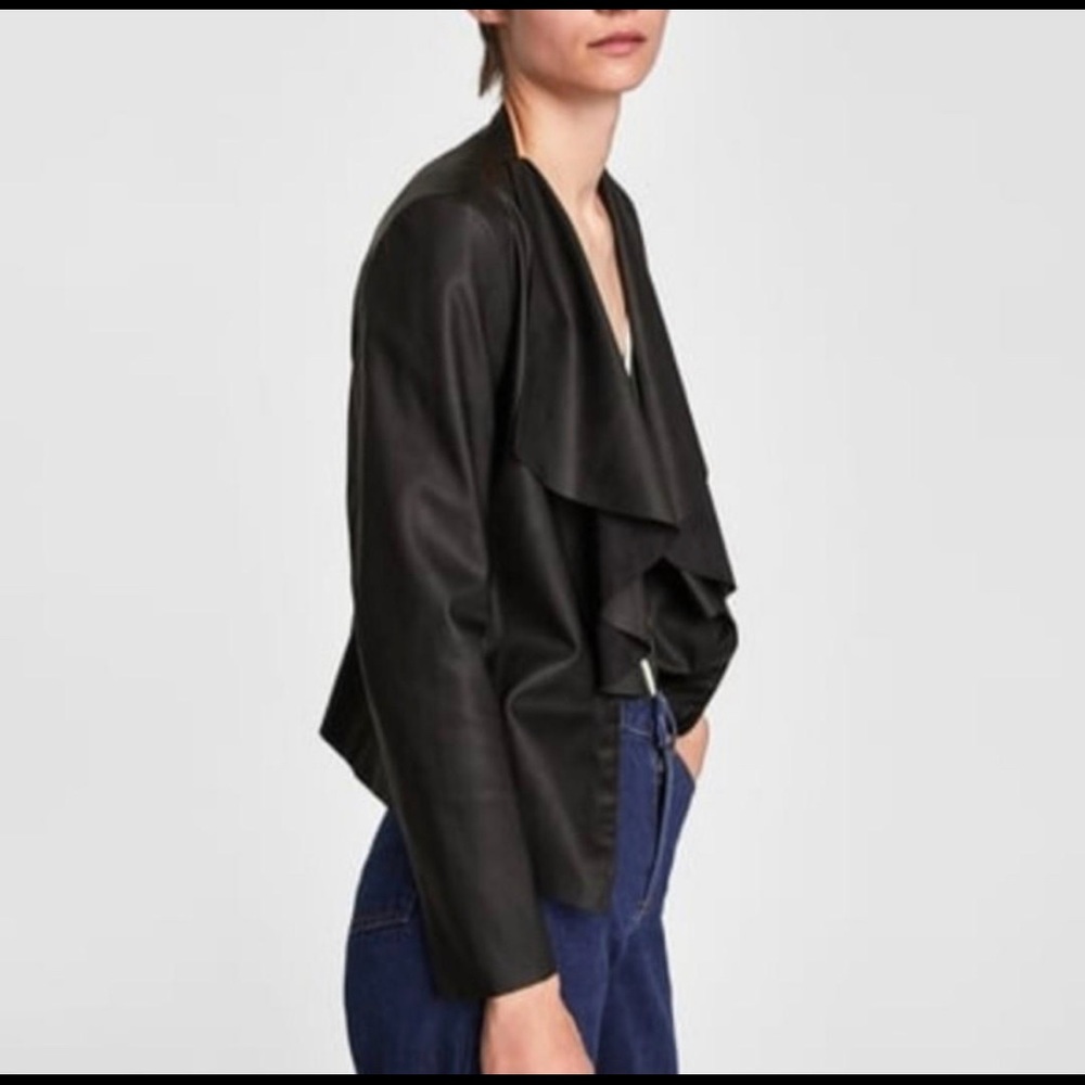 Women’s black leather jacket
